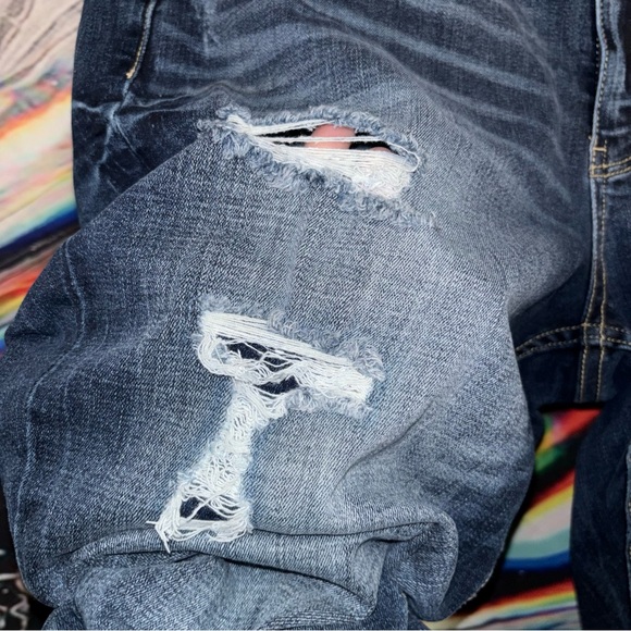 BKE Dark Blue Distressed Skinny Jeans 31 - Picture 5 of 9